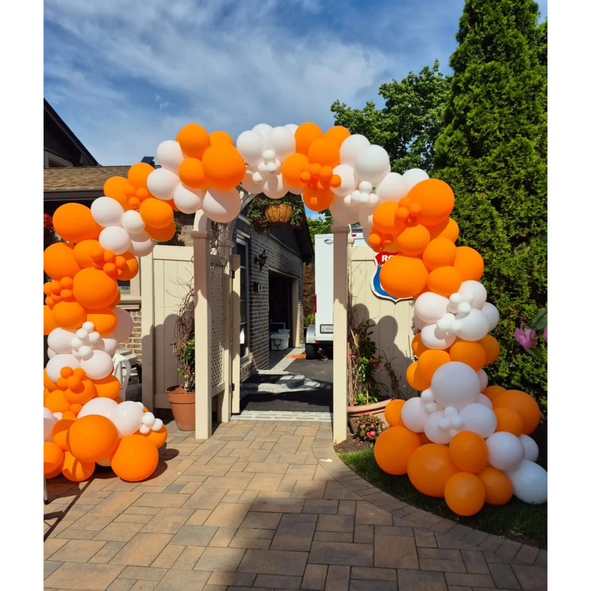 Orange & White Entrance Arch — Events